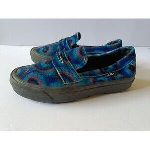 Vans Style 53 Tie Dye Blue Slip On Shoes Men's 6.5 Women's 8 Suede Low Top